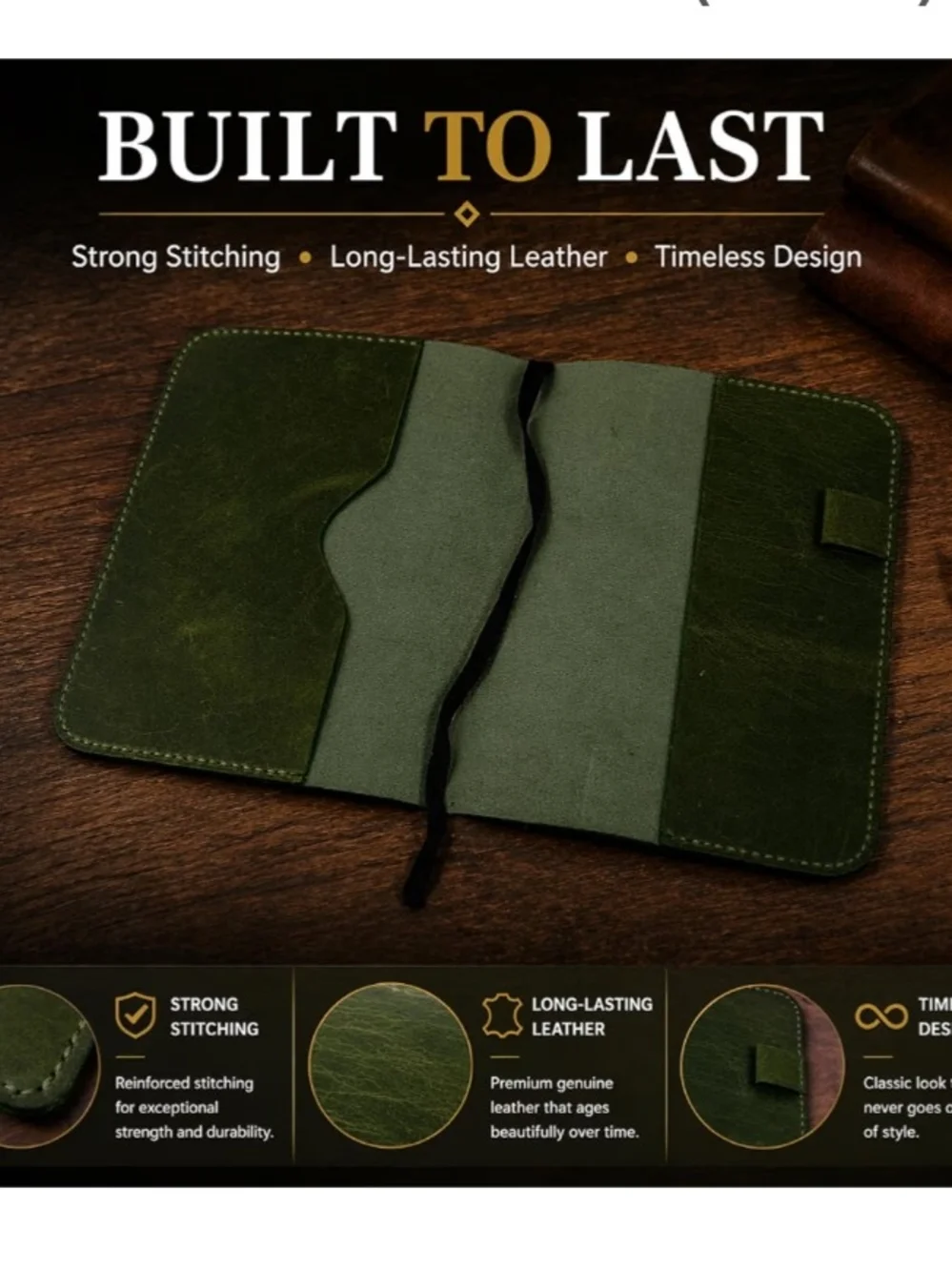 Premium Two Tone Green Leather Journal Cover